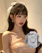 Load image into Gallery viewer, [IVE Wonyoung Necklace] Heavenly Crystal Semi Choker Necklace - Silver