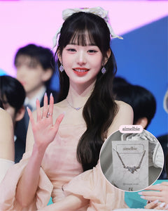 [IVE Wonyoung Necklace] Heavenly Crystal Semi Choker Necklace - Silver