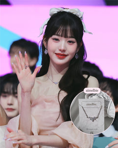 [IVE Wonyoung Necklace] Heavenly Crystal Semi Choker Necklace - Silver