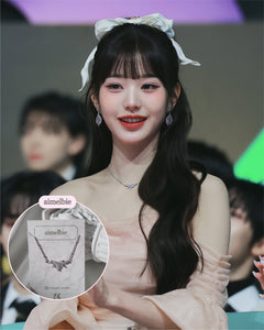[IVE Wonyoung Necklace] Heavenly Crystal Semi Choker Necklace - Silver