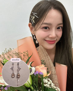 Heavenly Crystal Earrings - Champagne Pink ver. (Kim Sejeong Earrings)