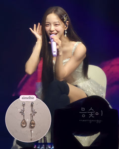 Heavenly Crystal Earrings - Champagne Pink ver. (Kim Sejeong Earrings)