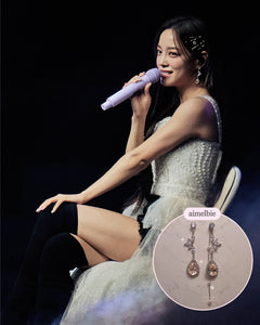 Heavenly Crystal Earrings - Champagne Pink ver. (Kim Sejeong Earrings)