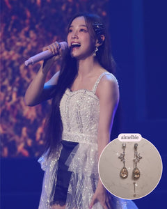 Heavenly Crystal Earrings - Champagne Pink ver. (Kim Sejeong Earrings)