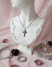 Load image into Gallery viewer, [NMIXX Haewon Necklace] Nocturne Gothic Cross Collarbone Necklace (Stainless Steel)