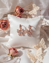 Load image into Gallery viewer, Butterfly Fairy Huggies Earrings - Rosegold Color
