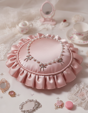 Load image into Gallery viewer, [IVE Rei, Actress Jieun Kim Necklace] Three Ribbons Pearl Choker Necklace - Silver ver.
