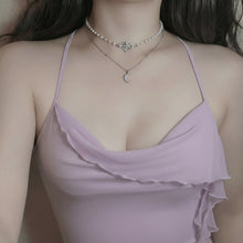 Load image into Gallery viewer, [NMIXX Jiwoo Necklace] Art Nouveau Moon Layered necklace - Silver Color