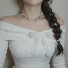 Load image into Gallery viewer, [Jo Yu-ri Necklace] Butterfly Waltz Choker Necklace - Silver Color