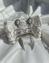 Load image into Gallery viewer, [QWER Hina Earrings] Silver Angel Heart Earrings