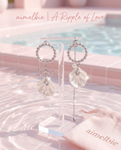 Load image into Gallery viewer, White Shell Ribbon Princess Earrings