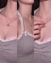Load image into Gallery viewer, [Jo Yu-ri, CHUU Necklace] Angelic Heart Lock Layered Necklace - Silver Color