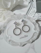 Load image into Gallery viewer, [IVE Wonyoung Earrings] Diamond and Silver Ring Earrings