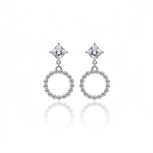 Load image into Gallery viewer, [IVE Wonyoung Earrings] Diamond and Silver Ring Earrings