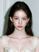 Load image into Gallery viewer, Diamond and Gold Ring Earrings (STAYC Isa, fromis_9 Chaeyoung Earrings)
