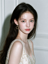 Load image into Gallery viewer, Diamond and Gold Ring Earrings (STAYC Isa, fromis_9 Chaeyoung Earrings)