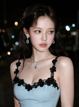 Load image into Gallery viewer, [IU Necklace] Romantic Queen Rhinestone Choker Necklace - Light Sapphire