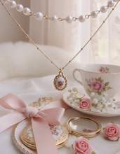 Load image into Gallery viewer, Vintage Rose Layered Pearl Choker Necklace