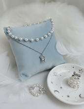 Load image into Gallery viewer, Kitty Layered Pearl Choker Necklace -Silver Color