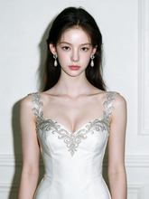 Load image into Gallery viewer, Ethnic Button and Long Pearl Earrings - Silver