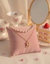 Load image into Gallery viewer, [Anti-tarnish] Kitty Layered Pearl Choker Necklace - Gold Color (Kep1er Yujin Necklace)