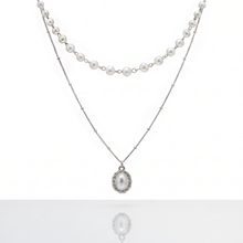 Load image into Gallery viewer, Elegant Layered Pearl Choker Necklace - Silver ver.