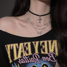 Load image into Gallery viewer, Gothic Silver Cross Choker (SNSD Taeyeon, (G)I-DLE Shuhua Necklace)