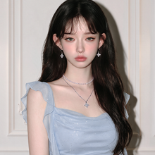 Load image into Gallery viewer, [NMIXX Jiwoo Necklace] Luna Blossom Layered Necklace - Silver color