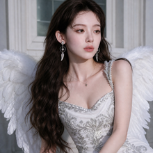 Load image into Gallery viewer, [QWER Hina Earrings] Silver Angel Heart Earrings