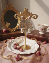 Load image into Gallery viewer, Vintage Rose Garden Earrings - Chandelier Version (fromis_9 Jisun Earrings)