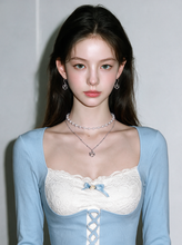 Load image into Gallery viewer, [Anti-tarnish] Pretzel Layered Pearl Choker Necklace - Silver ver. (Momoland Jooe Necklace)