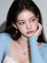 Load image into Gallery viewer, [Anti-tarnish] Pretzel Layered Pearl Choker Necklace - Silver ver. (Momoland Jooe Necklace)