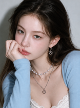 Load image into Gallery viewer, [Anti-tarnish] Pretzel Layered Pearl Choker Necklace - Silver ver. (Momoland Jooe Necklace)