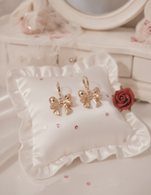 Load image into Gallery viewer, Adorable Ribbon Huggies Earrings - Gold Color