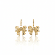 Load image into Gallery viewer, Adorable Ribbon Huggies Earrings - Gold Color