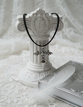 Load image into Gallery viewer, Angelic Sword Cross Choker - Silver (KISS OF LIFE Belle Necklace)