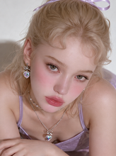 Load image into Gallery viewer, Rainbow Heart and Ribbon Earrings (STAYC Isa, Lovelyz Jiae Earrings)