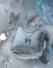 Load image into Gallery viewer, [IVE Liz Necklace/Anti-tarnish] Sparkling Ribbon Layered Necklace - Silver Color