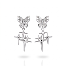 Load image into Gallery viewer, Sparkling Butterfly Earrings