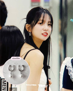 [STAYC J, Kep1er Yujin Earrings] Horse Shoe and Pearl Earrings (Small) - Silver