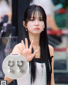 [STAYC J, Kep1er Yujin Earrings] Horse Shoe and Pearl Earrings (Small) - Silver