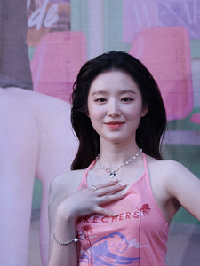 [IVE Gaeul, IDLE Shuhua, Choi Yena Necklace] Baby Angel Pearl Choker - Silver ver.