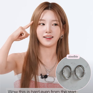 Knotted Oval Ring Earrings - Silver (fromis_9 Jiwon, Rocket Punch Yeonhee, Dia Eunchae Earrings)