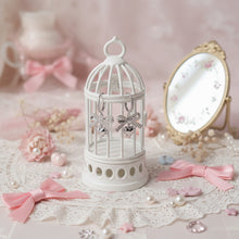 Load image into Gallery viewer, [Hearts2Hearts Yuha Earrings] Coquette Laced Ribbon and Heart Huggies earrings