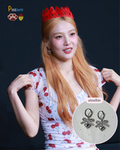 Load image into Gallery viewer, [Hearts2Hearts Yuha Earrings] Coquette Laced Ribbon and Heart Huggies earrings