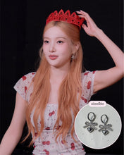 Load image into Gallery viewer, [Hearts2Hearts Yuha Earrings] Coquette Laced Ribbon and Heart Huggies earrings