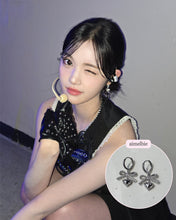 Load image into Gallery viewer, [Hearts2Hearts Yuha Earrings] Coquette Laced Ribbon and Heart Huggies earrings