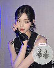 Load image into Gallery viewer, [Hearts2Hearts Yuha Earrings] Coquette Laced Ribbon and Heart Huggies earrings