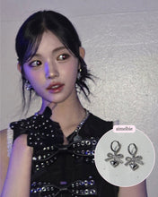 Load image into Gallery viewer, [Hearts2Hearts Yuha Earrings] Coquette Laced Ribbon and Heart Huggies earrings