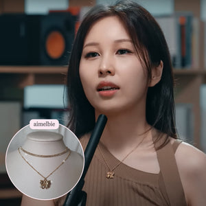 Lovely Ribbon Layered Necklace - Gold (Choi Yoojung, Kwon Jinah Necklace)